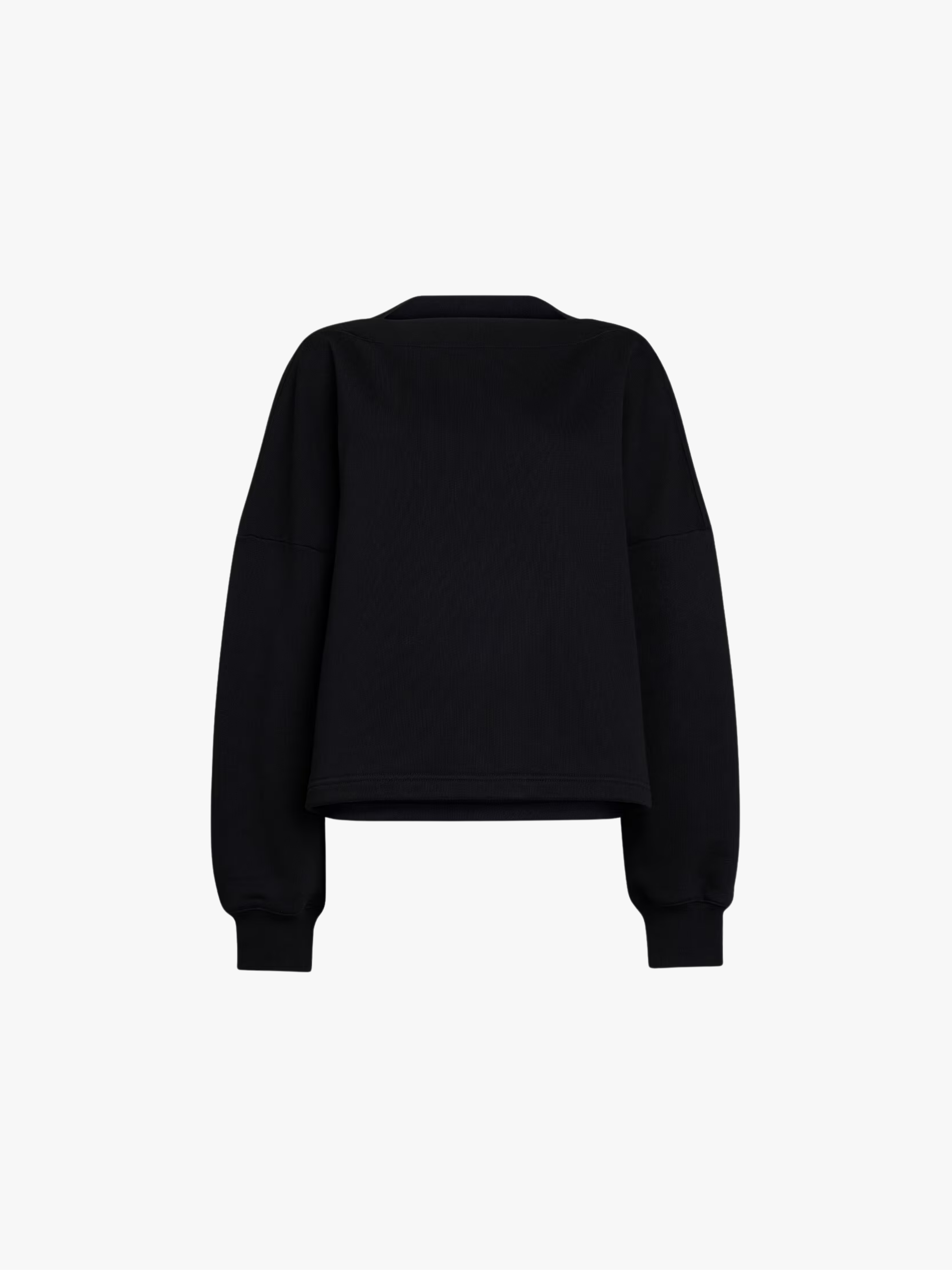 Alaïa Boatneck Fleece Sweatshirt Schwarz Damen