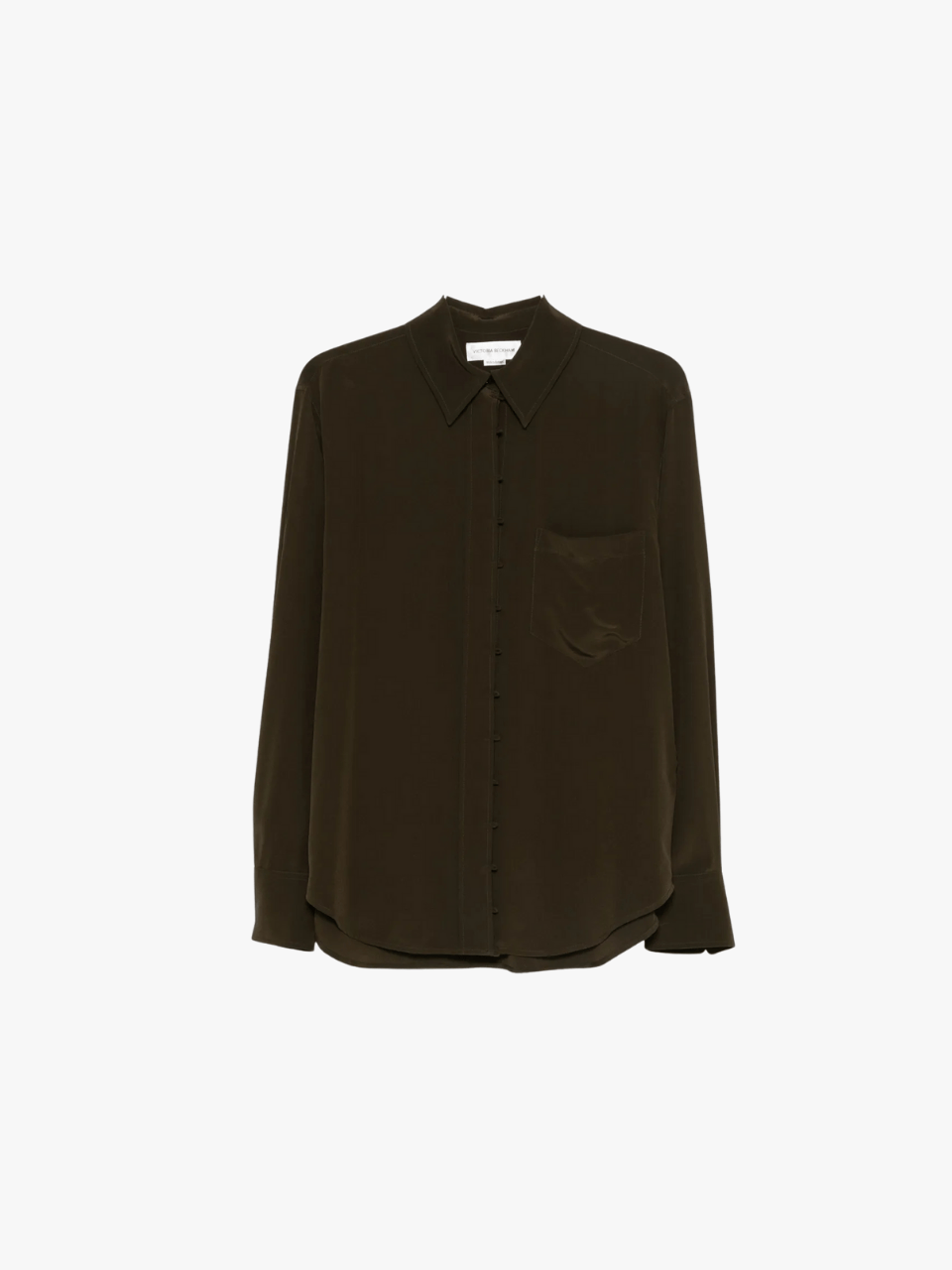Victoria Beckham Hemd mit Brusttasche und Knopfleiste Grün Damen