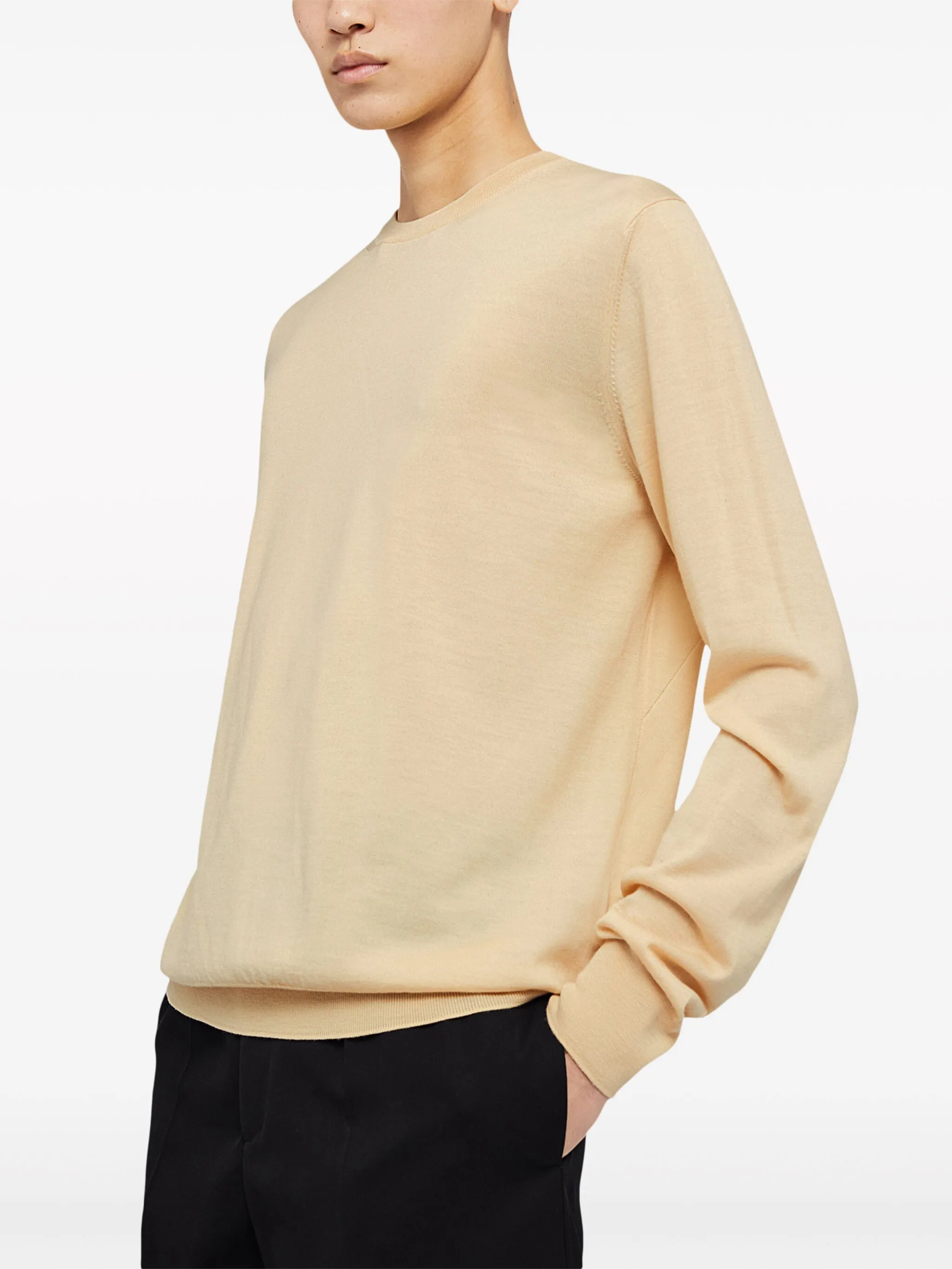 Jil Sander Pullover mit rundem Ausschnitt Hellgelb Herren