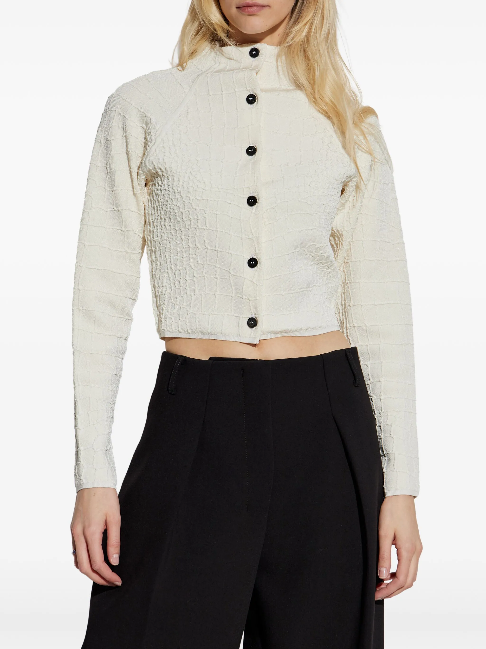 Jacquemus Klassischer Cropped-Cardigan Offwhite Damen