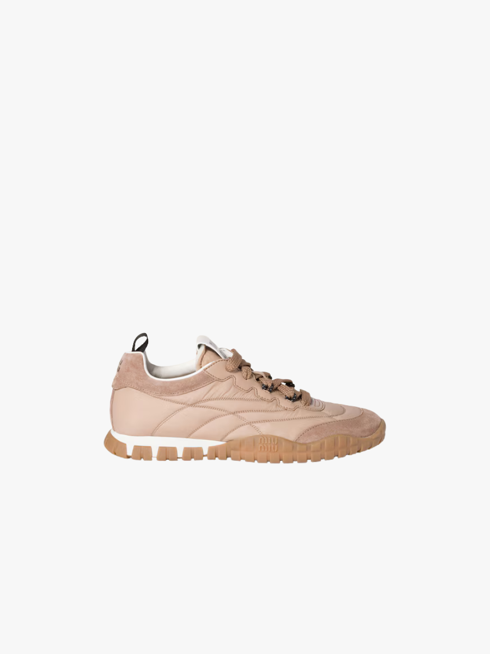 Miu Miu Tyre Sneakers aus Funktionsgewebe und Wildleder Rosa Damen