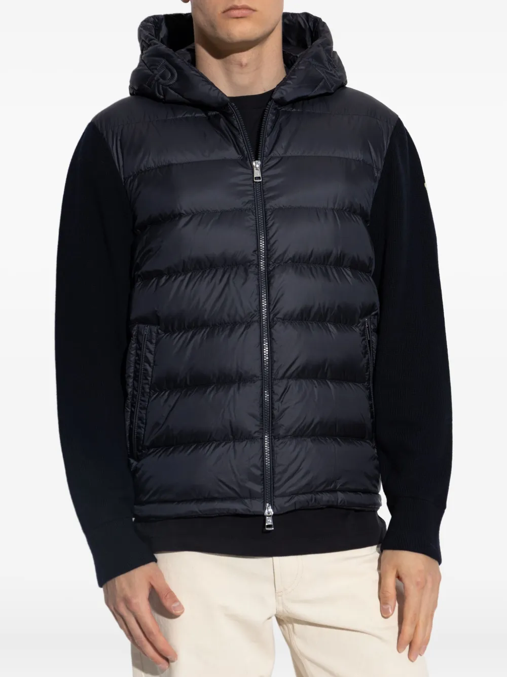 Moncler getäfelte Strickjacke Blau Herren