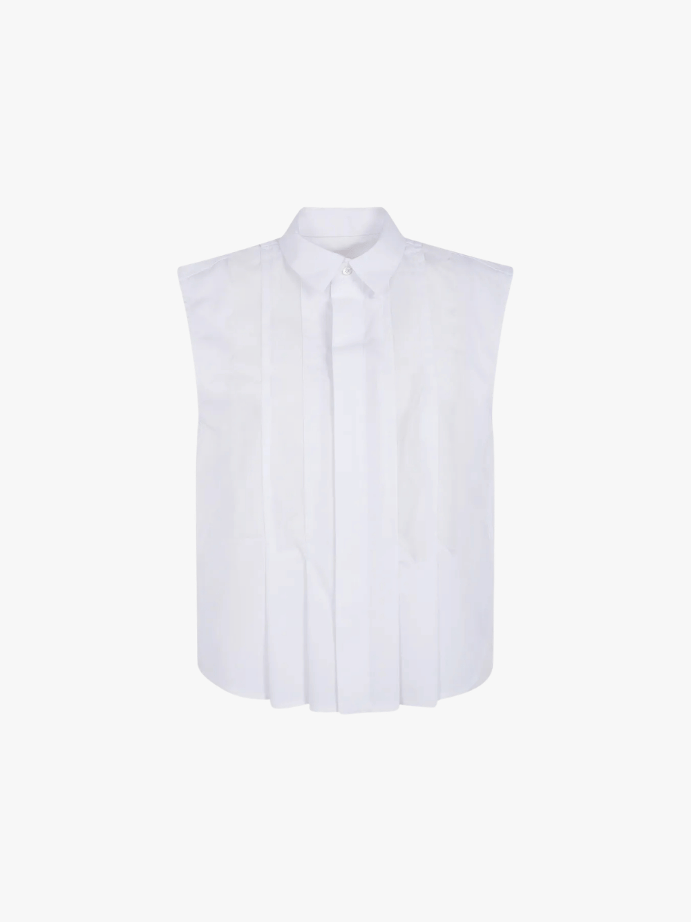 Sacai Ärmelloses Bluse mit Plissee Weiß Damen