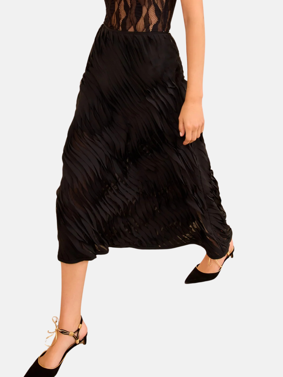 Ulla Johnson Amiko Midi Skirt Noir Women's Skirt