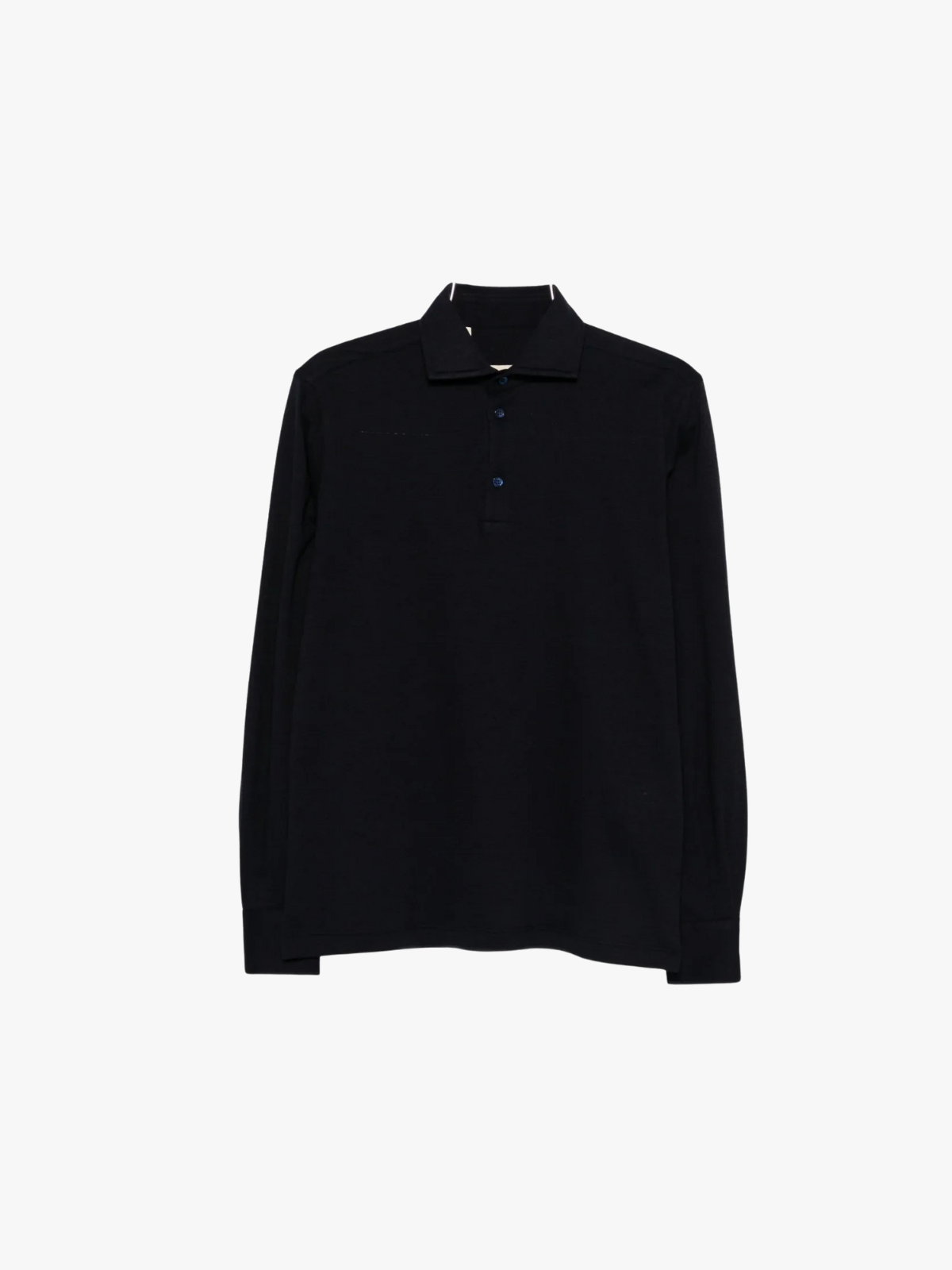 Maurizio Baldassari Long-Sleeved Polo Shirt Dark Blue Men