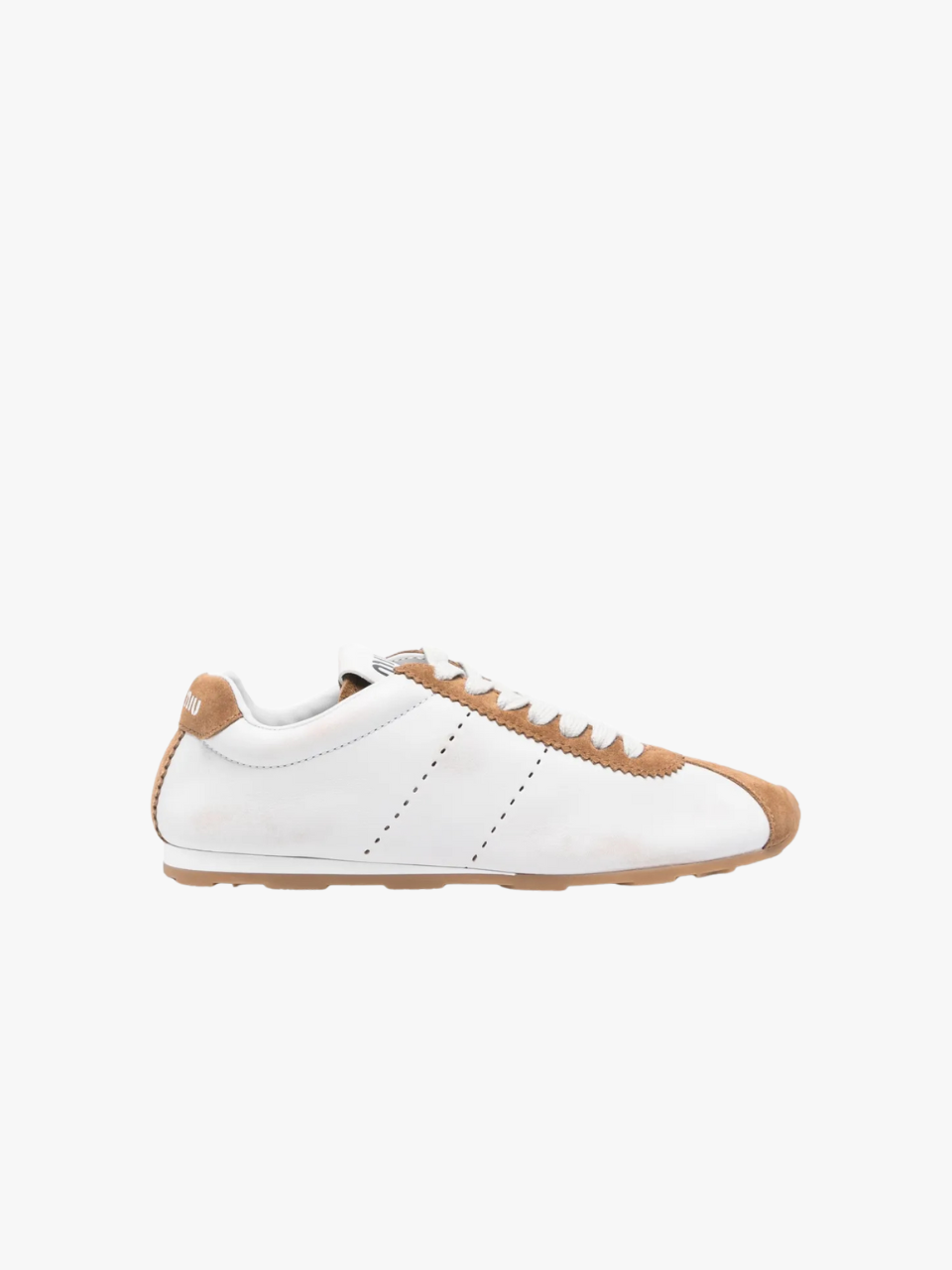 Miu Miu Sneaker mit Wildlederbesatz Weiß Damen
