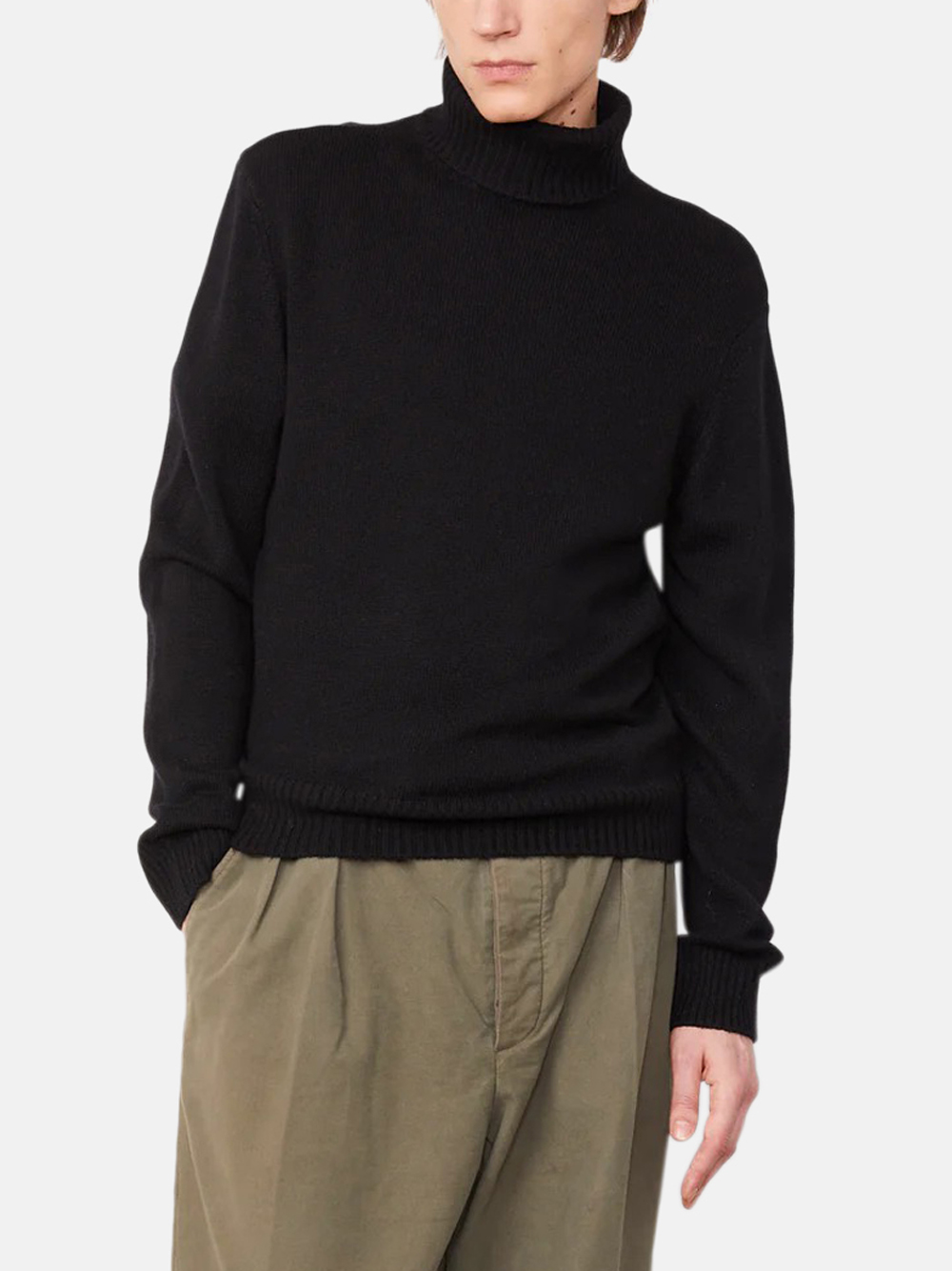 Officine Générale Mytneck Sweater Wool/Cashmere Schwarz Herren