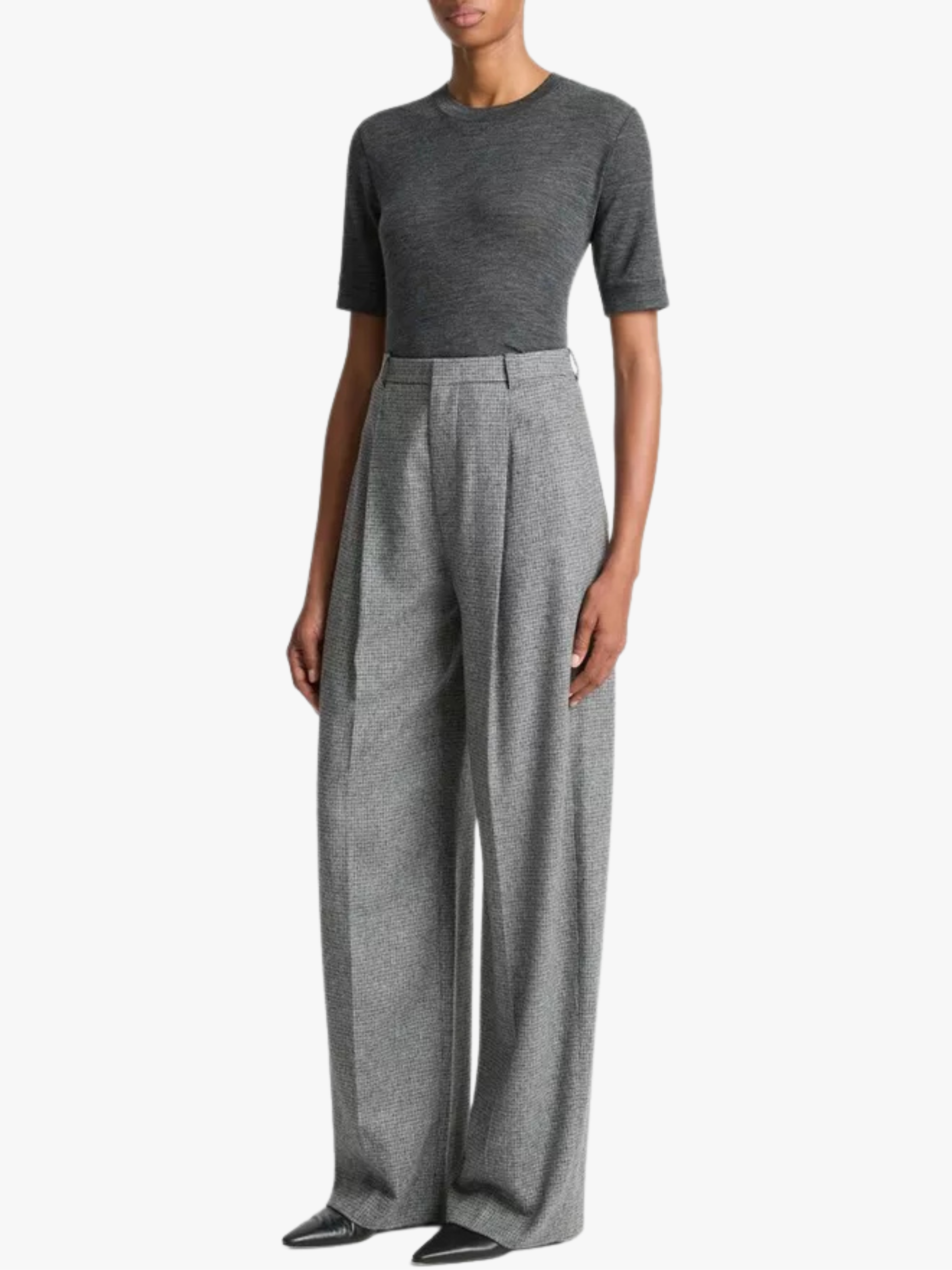 Vince Roma Check Trousers Dark Gray Women Vince Roma Check Trousers Dark Gray Women