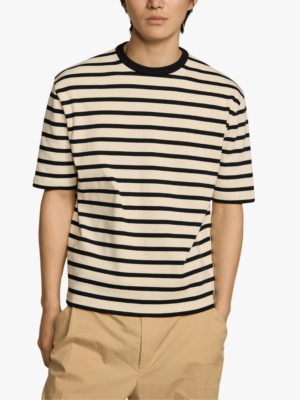Kiefermann Bernodino Modernes Schwarz‑Weiß Streifen‑T‑Shirt Herren