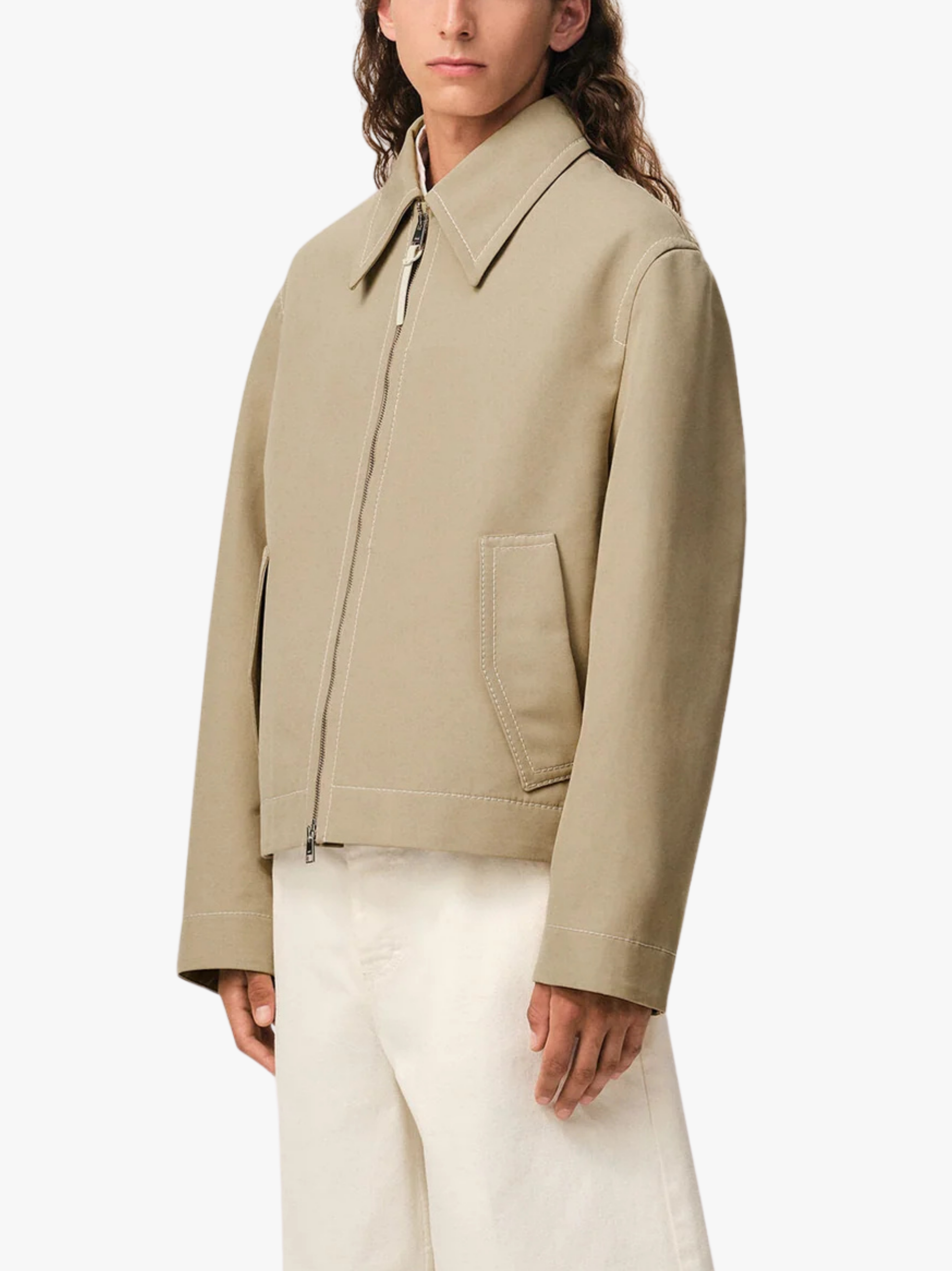 Ami Paris Beige Cotton Ami de Coeur Beige Jacke Herren