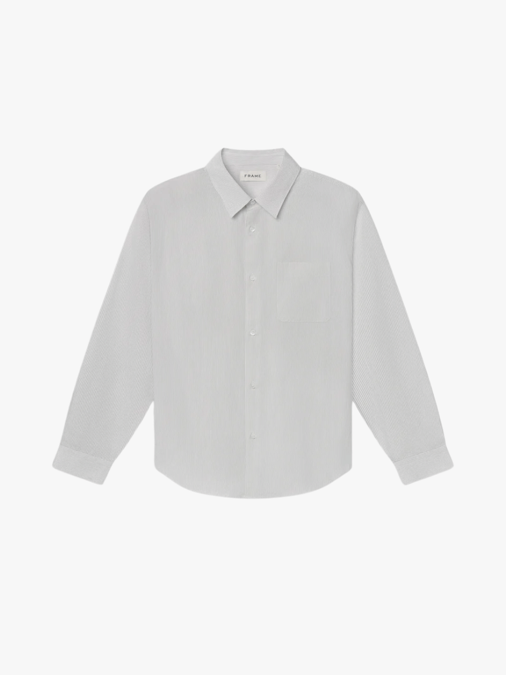 Frame Gestreiftes Pyjama Shirt Weiß Herren