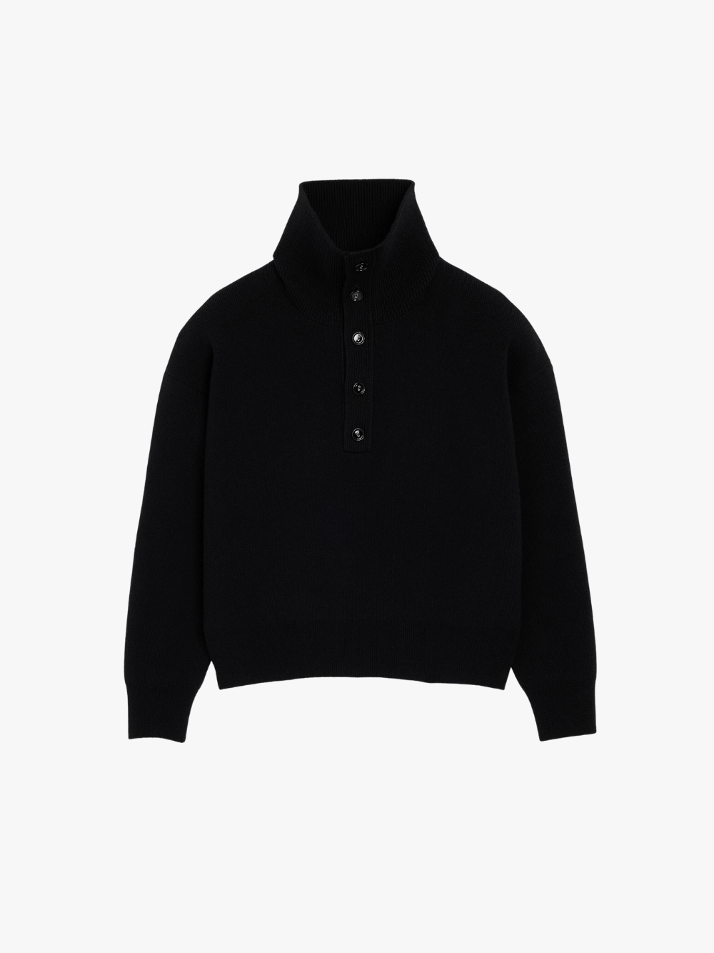 Knit Sweater with Collar, Black