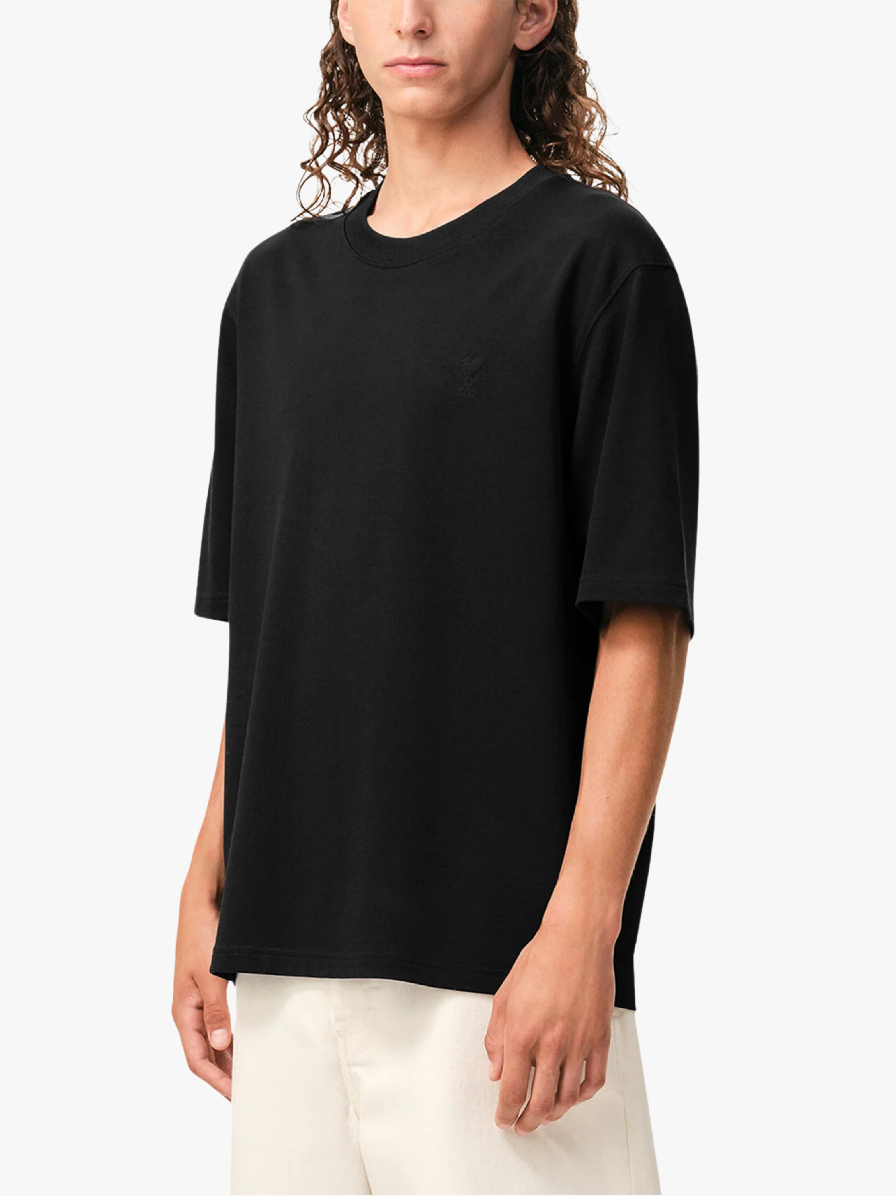 Ami Paris Cotton Ami de Coeur T-shirt Black Men's