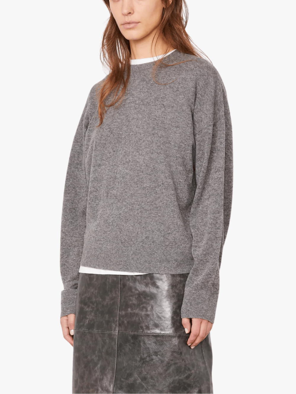 Officine Generale Misa Sweater Mid Heather Grau Damen