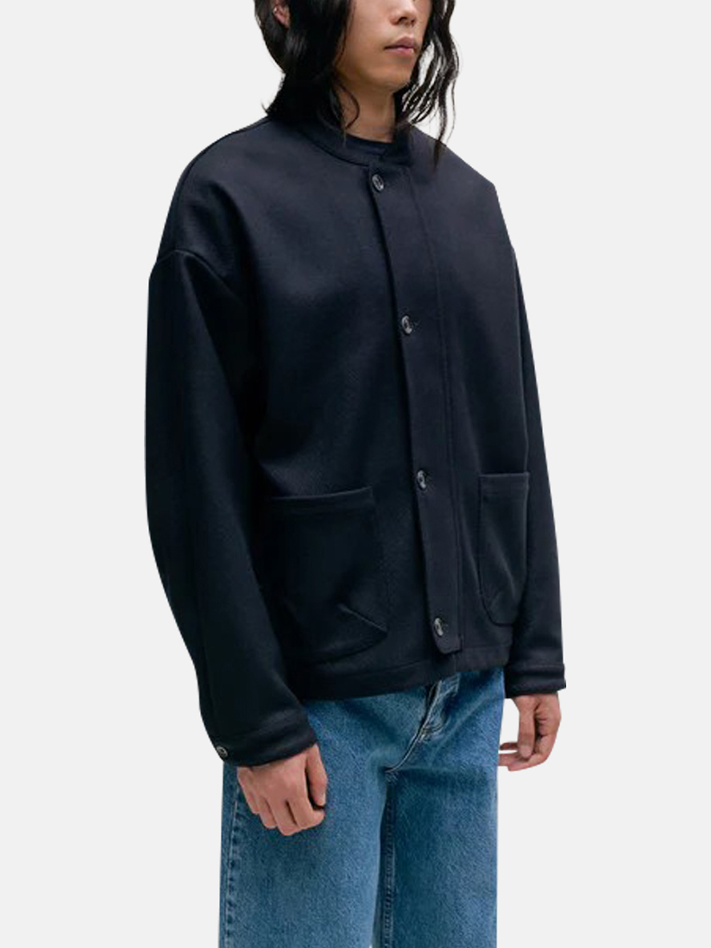 A Kind of Guise Jaspal Jacke Midnight Herringbone Blau Herren