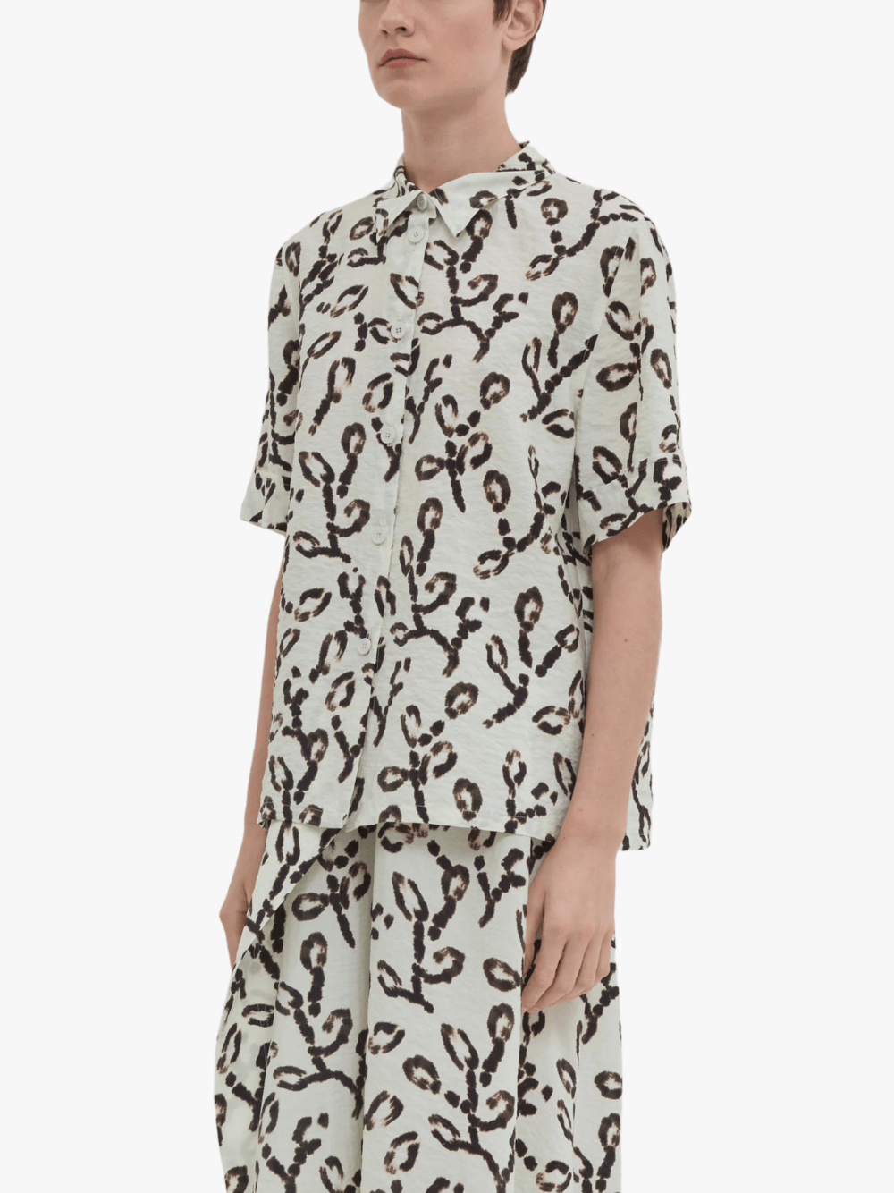 Christian Wijnants Terrenca Short Sleeve Bluse Wheat Magnolia Damen