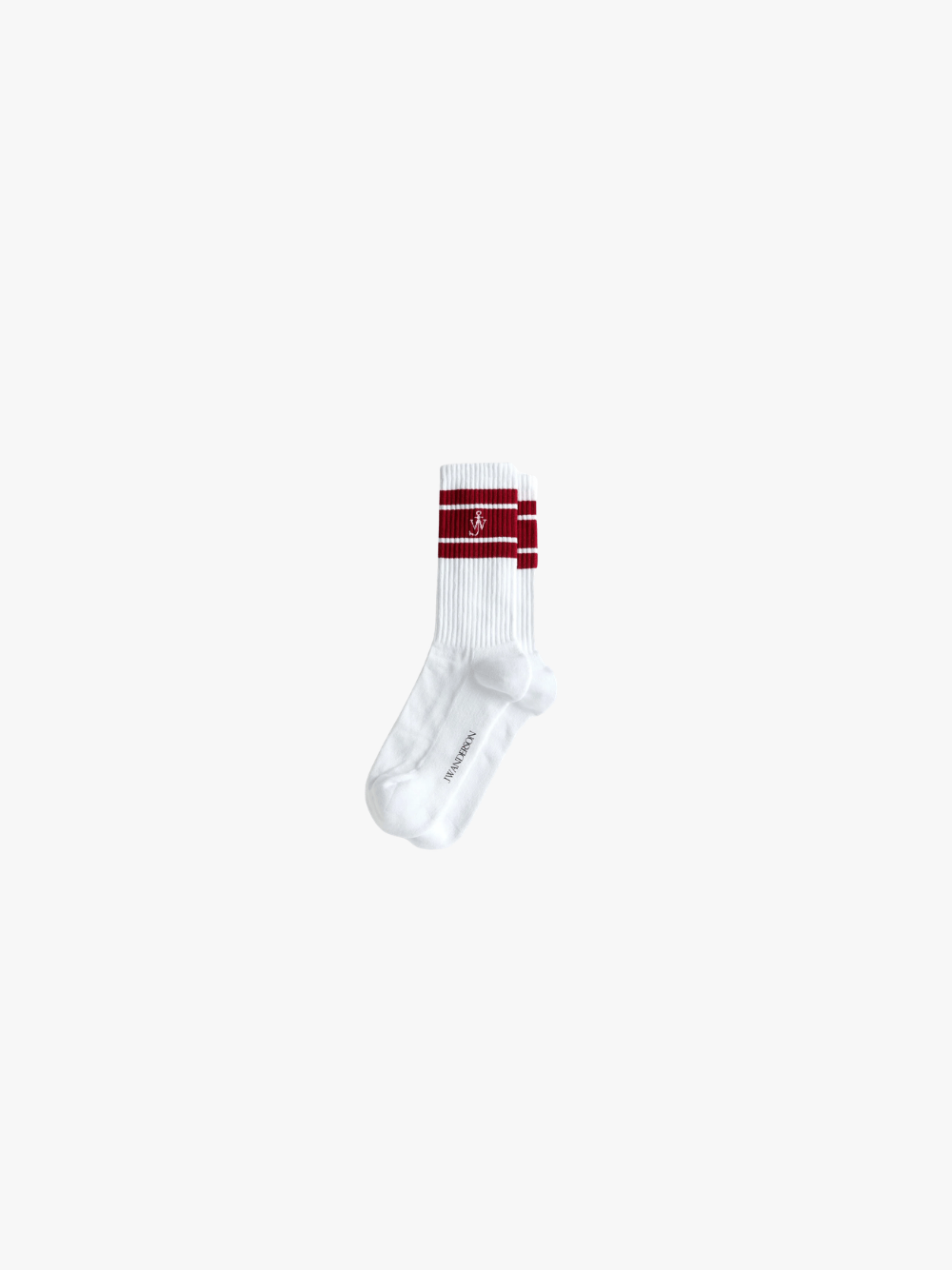 J.W. Anderson Sport Socks in Weiß‑Rot Herren