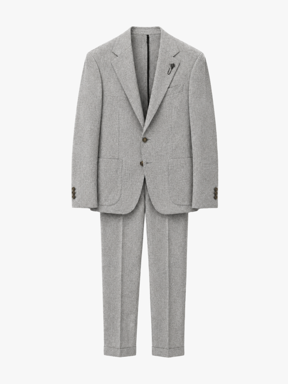 Lardini Anzug Wolle Grau Herren