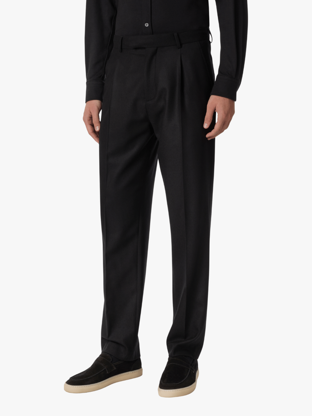 Brett Johnson Wool Single Pleat Pant Navy Men's