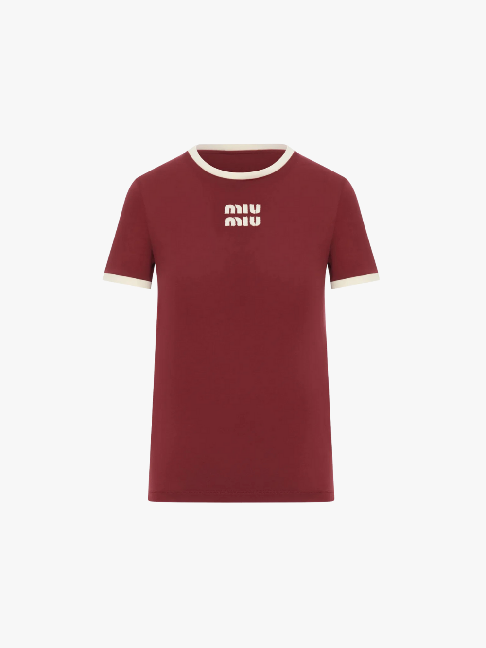 Miu Miu T-shirt with contrasting details Red Women