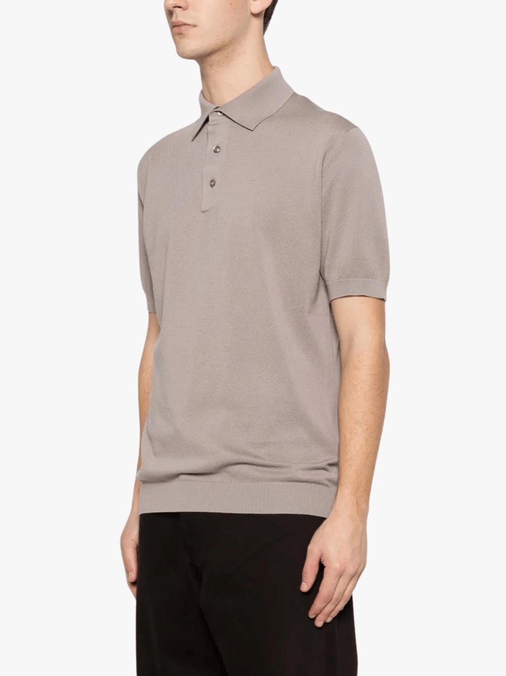 Lardini Beige Button-Down Polo Shirt for Men