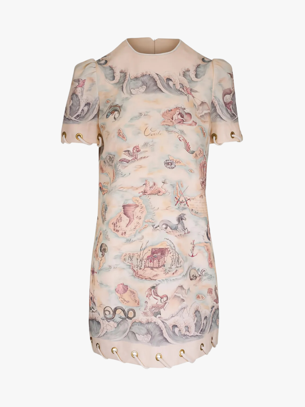 ZIMMERMANN Kleid mit grafischem Print Hellbeige Damen