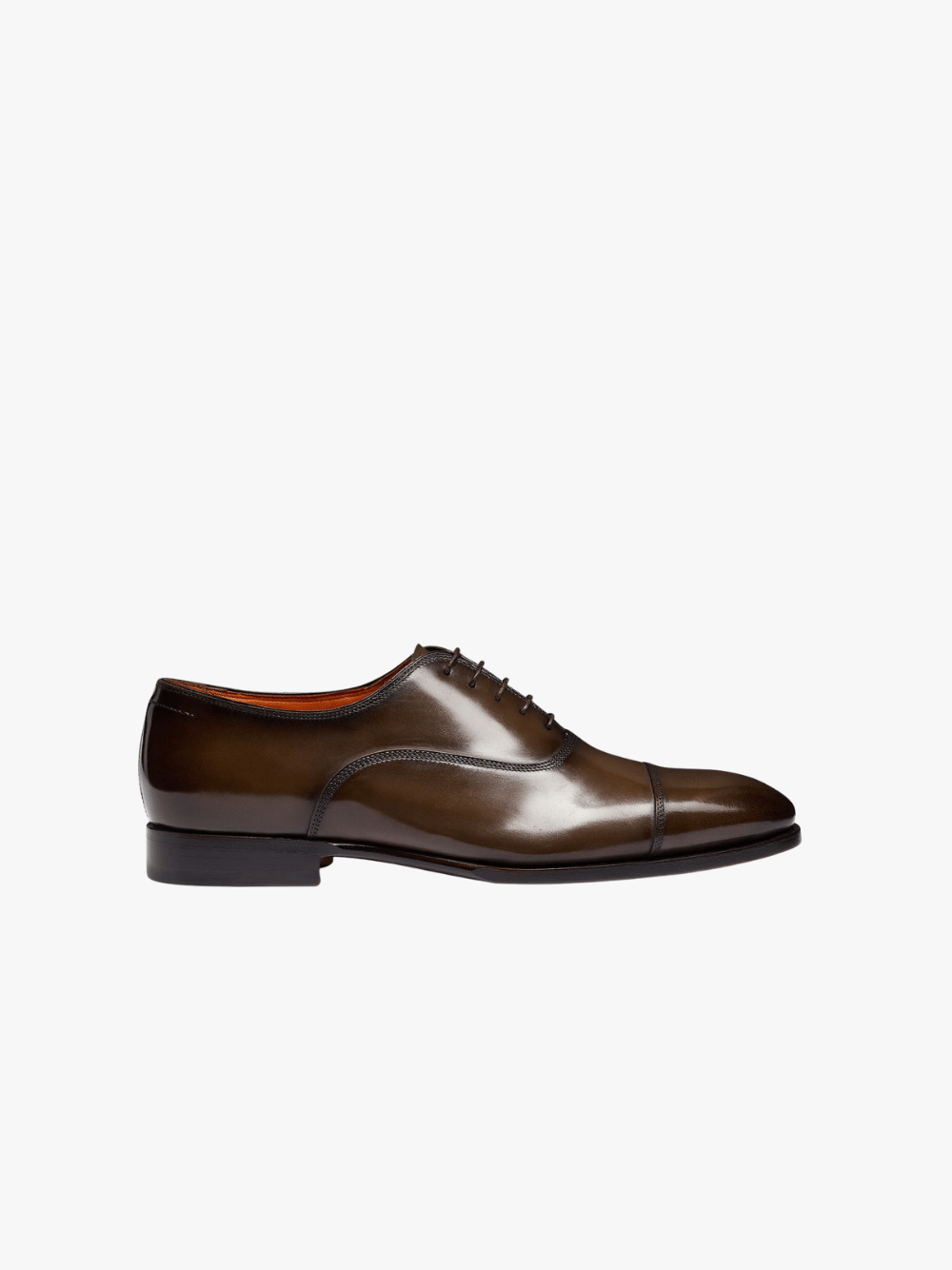 Santoni Men's Leather Oxford Shoe Dark Brown Men