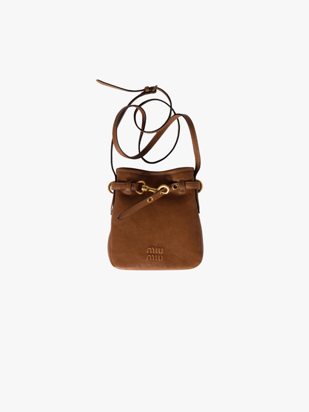 Miu Miu Pouch aus Nappa-Leder Braun Damen Tasche