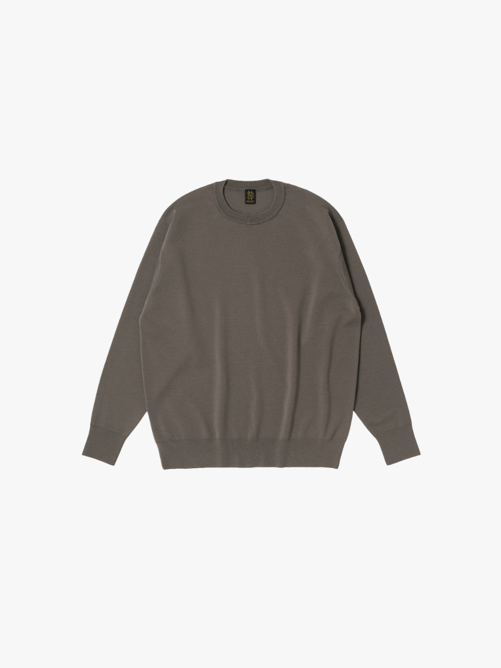 Batoner 32G Smooth Wool Classic Crew Neck Brown Men's