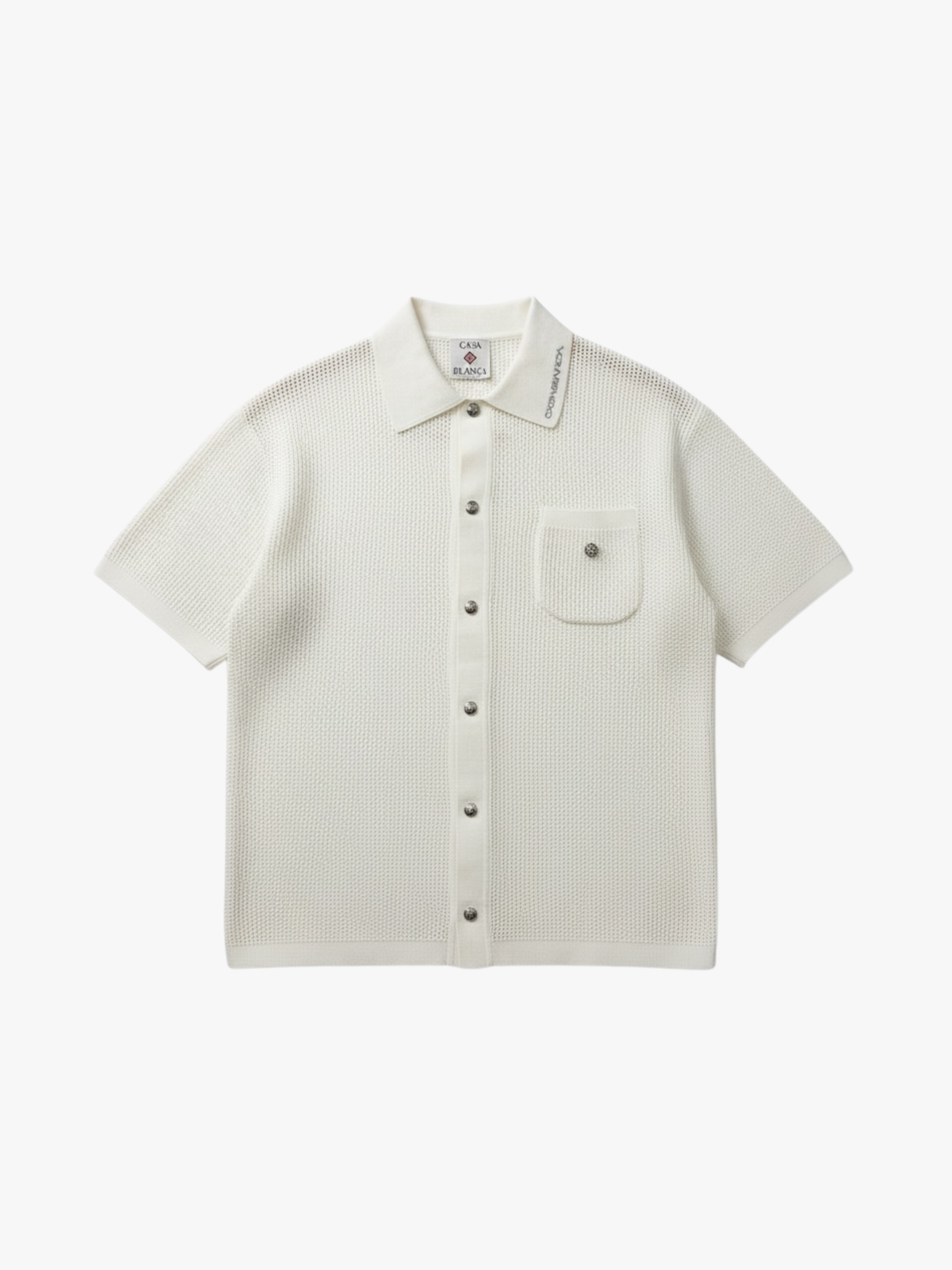 Casablanca  Mesh-Kurzarmhemd Weiß Herren