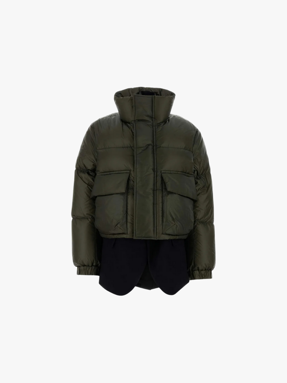 Sacai Wool Melton x Puffer Blouson Khaki Women