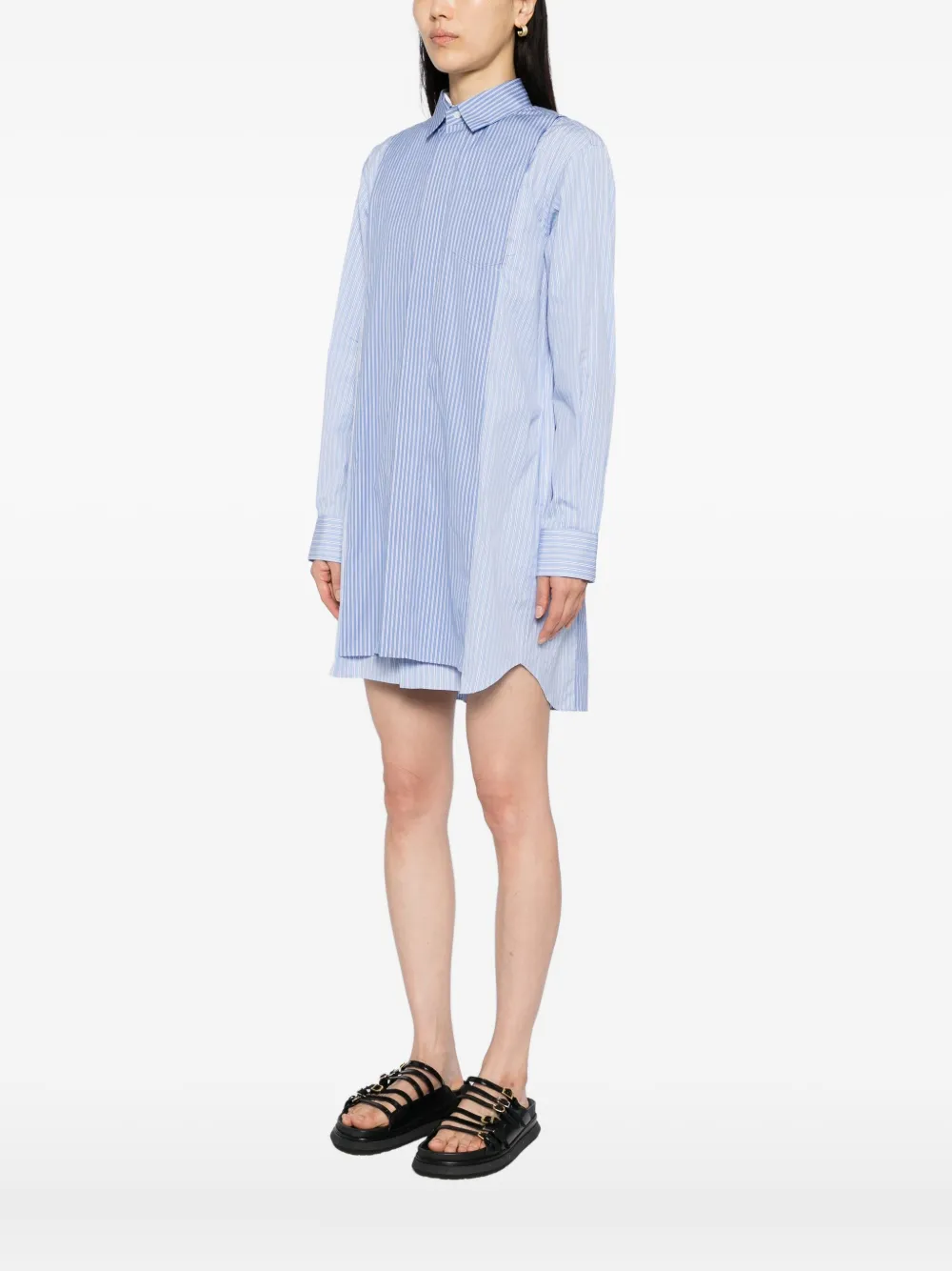 Sacai Gestreiftes Hemd Kornblumenblau Damen