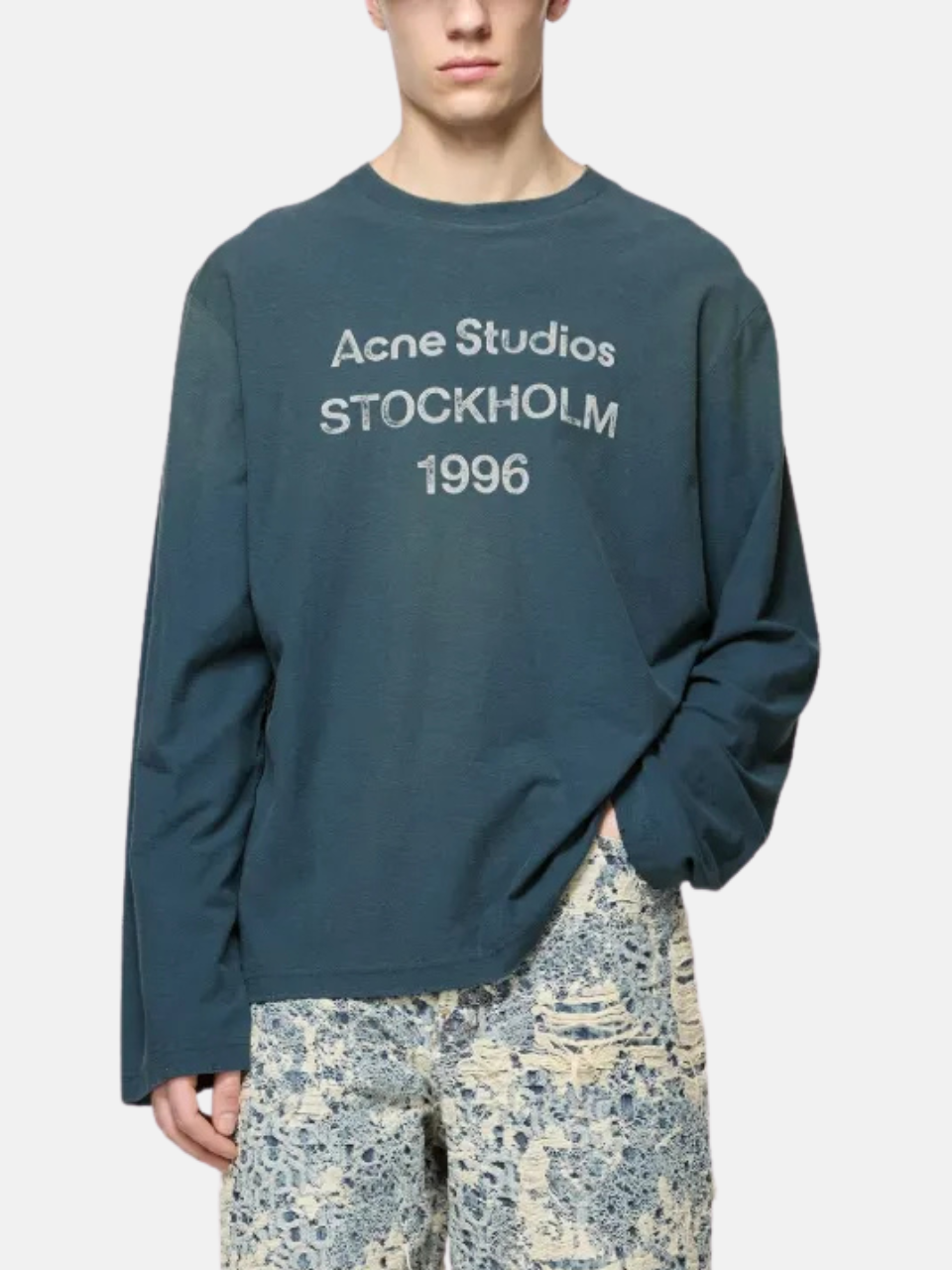 Acne Studios T‑Shirt Logo Print Blau Herren