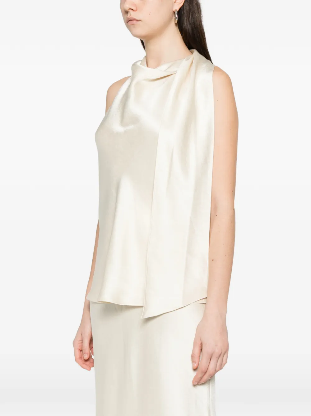 Vince Satin Scarf Top Bonanza Women