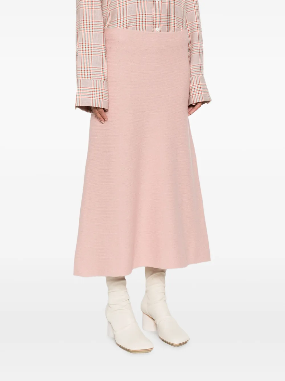 Jil Sander A-Linien-Rock aus Wolle Pink Damen