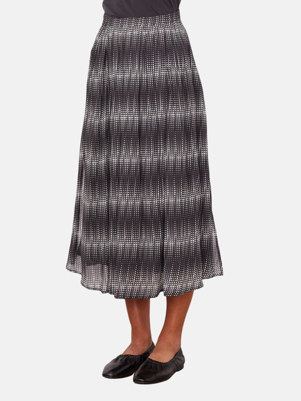 Officine Générale Seyla Printed Viscose Voile Skirt Black/White Maxi Skirt Women