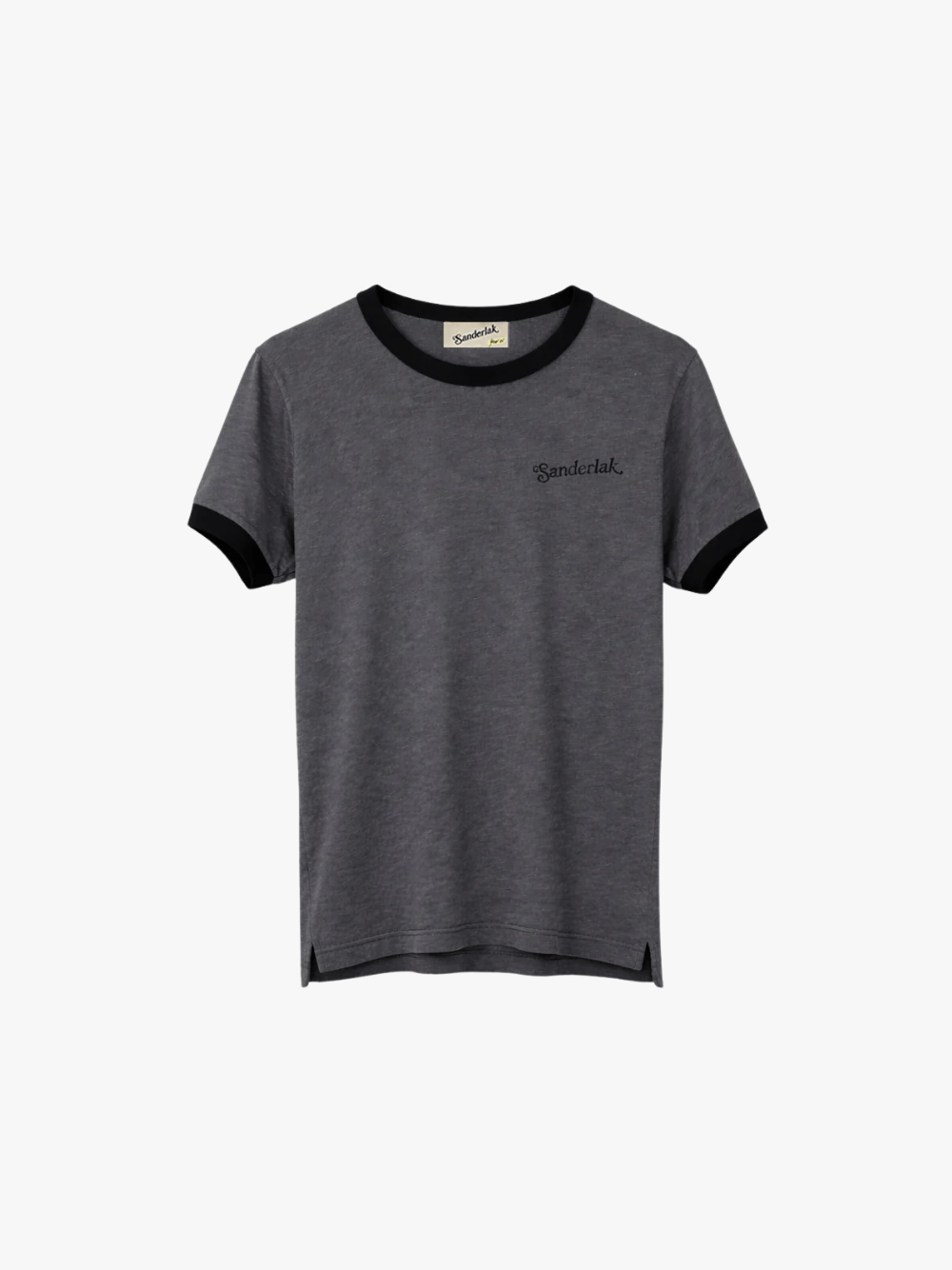 Sander Lak Contrast Rib T-Shirt Grau Herren