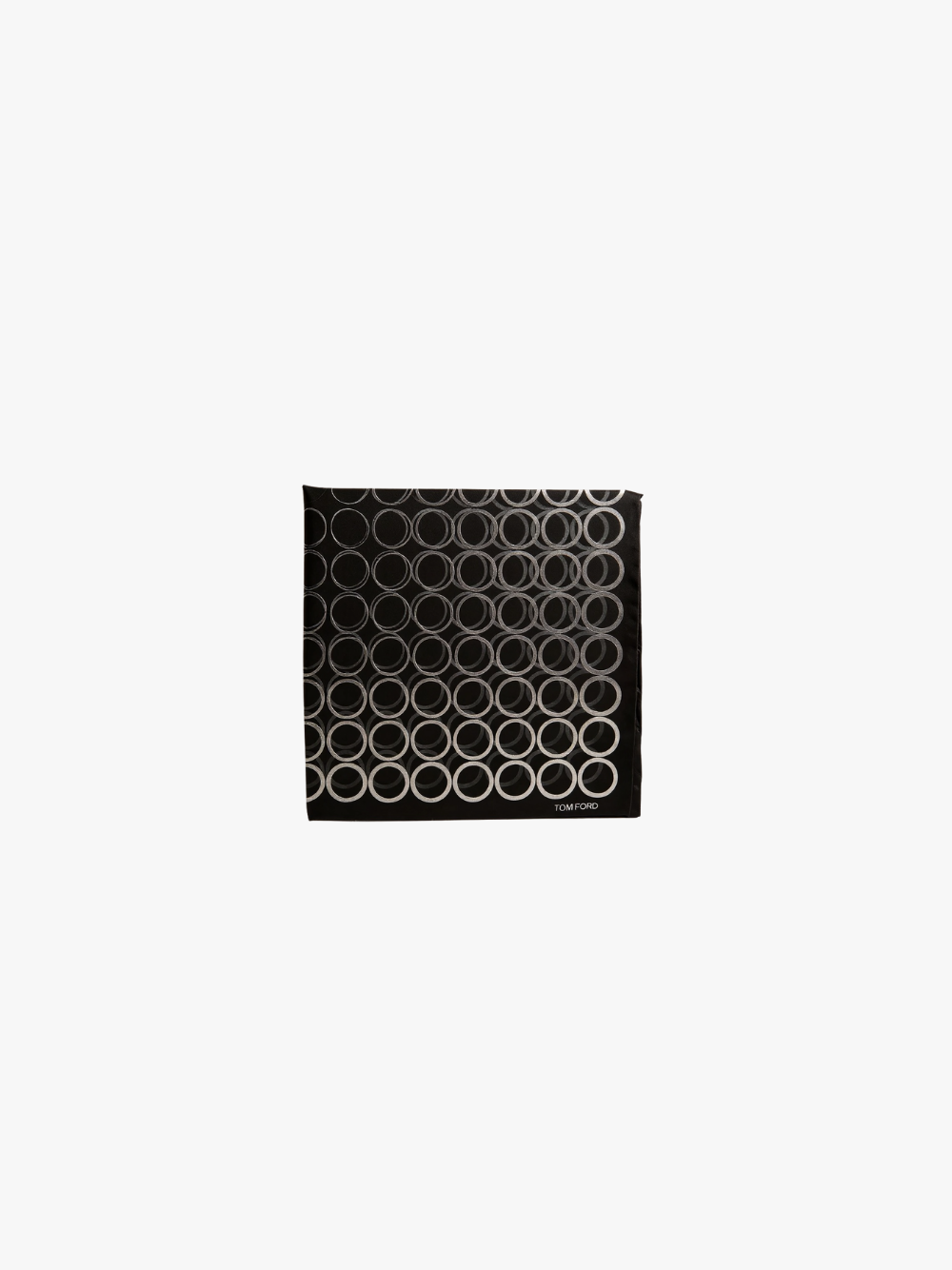Tom Ford Geometric-Print Seiden-Einstecktuch Schwarz Herren