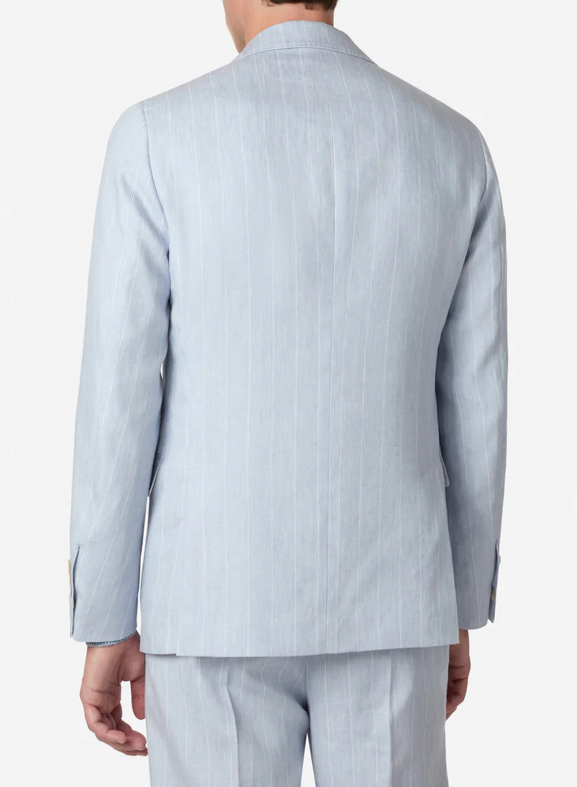 Brett Johnson Linen Single Breast Blazer Light Ocean Men’s Blazer