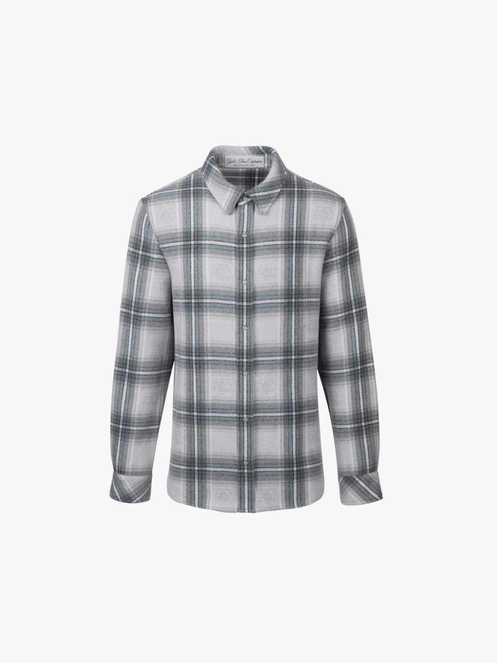 God’s True Cashmere Cloud Light Tartan Cashmere Shirt Onyx Pearl Herren