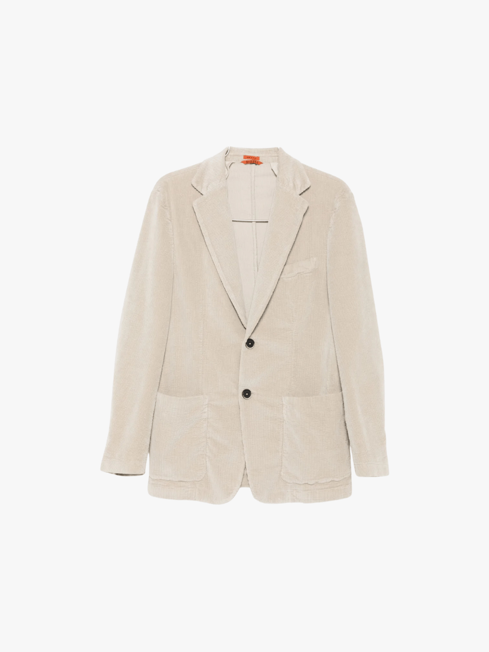 Barena Einreihiger Blazer aus Cord Hellbeige Herren