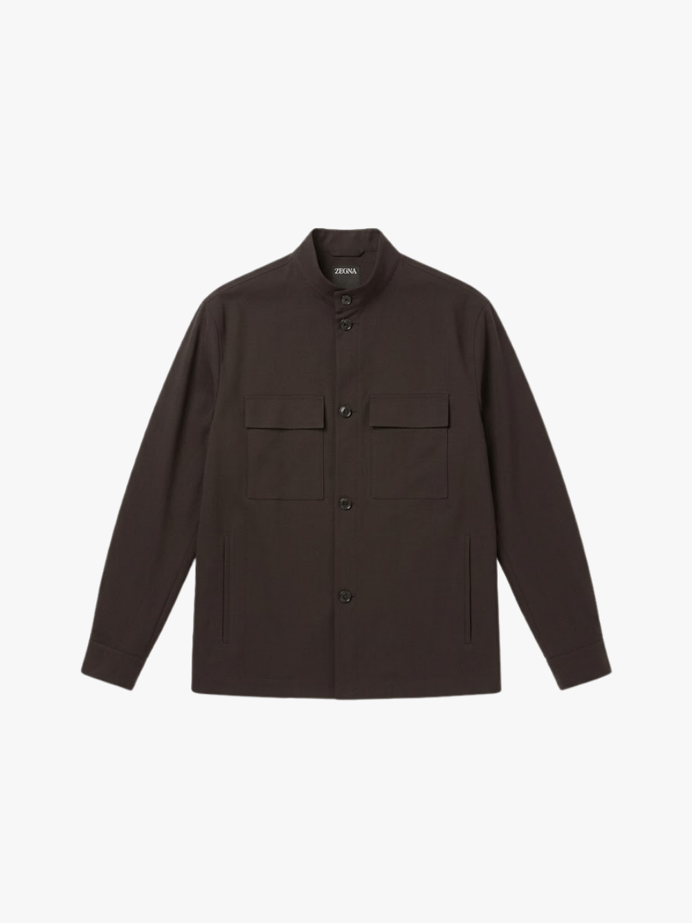 ZEGNA Hemdjacke aus Oasi Lino Braun Herren