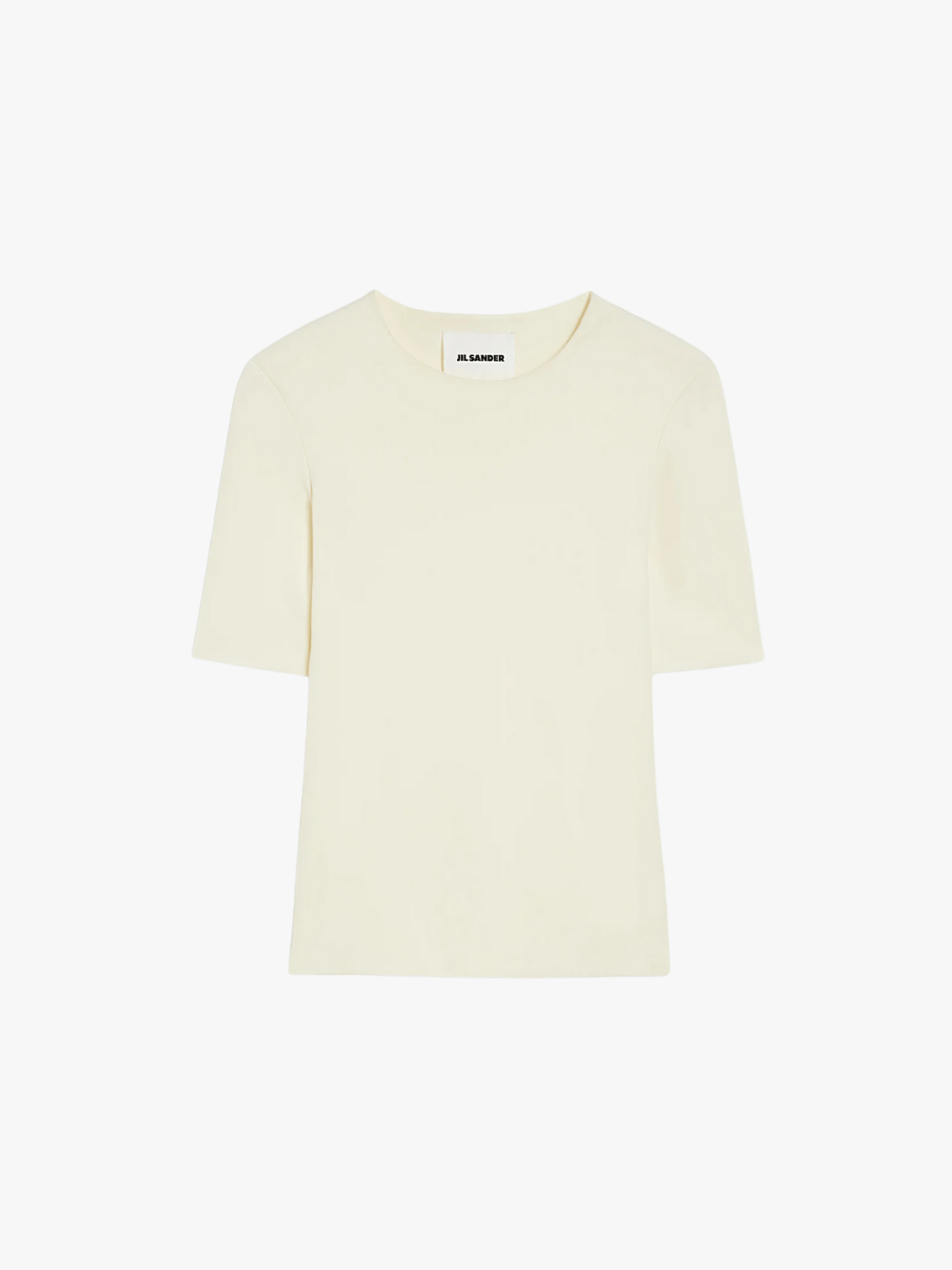 Jil Sander Round Neck T-Shirt in Flowing Viscose Ivory Women