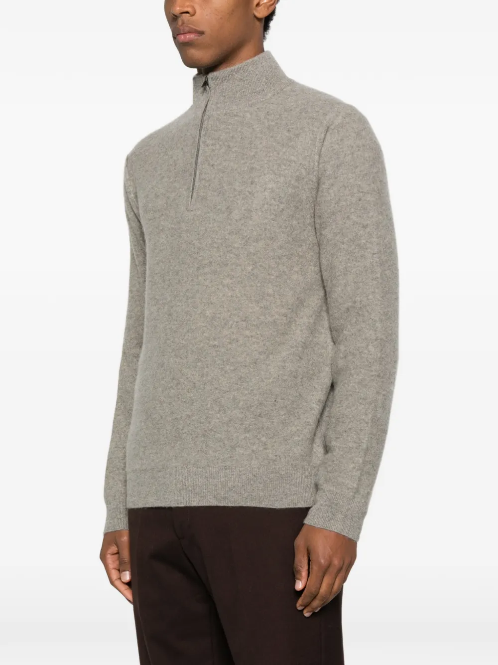 Vince Plush Cashmere Quarter-Zip Sweater Copperhead Herren