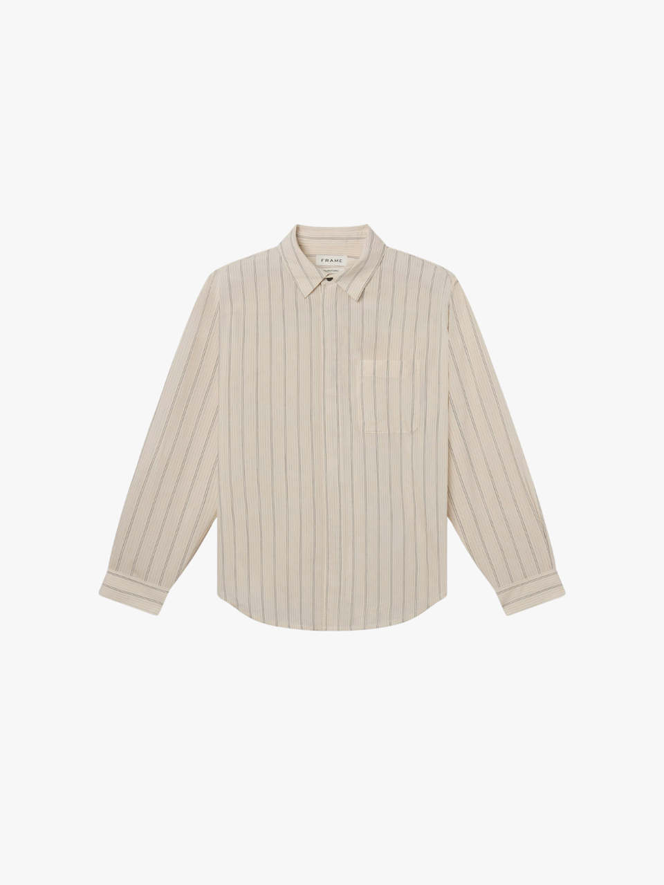 Frame Striped shirt in natural stripes Beige Men