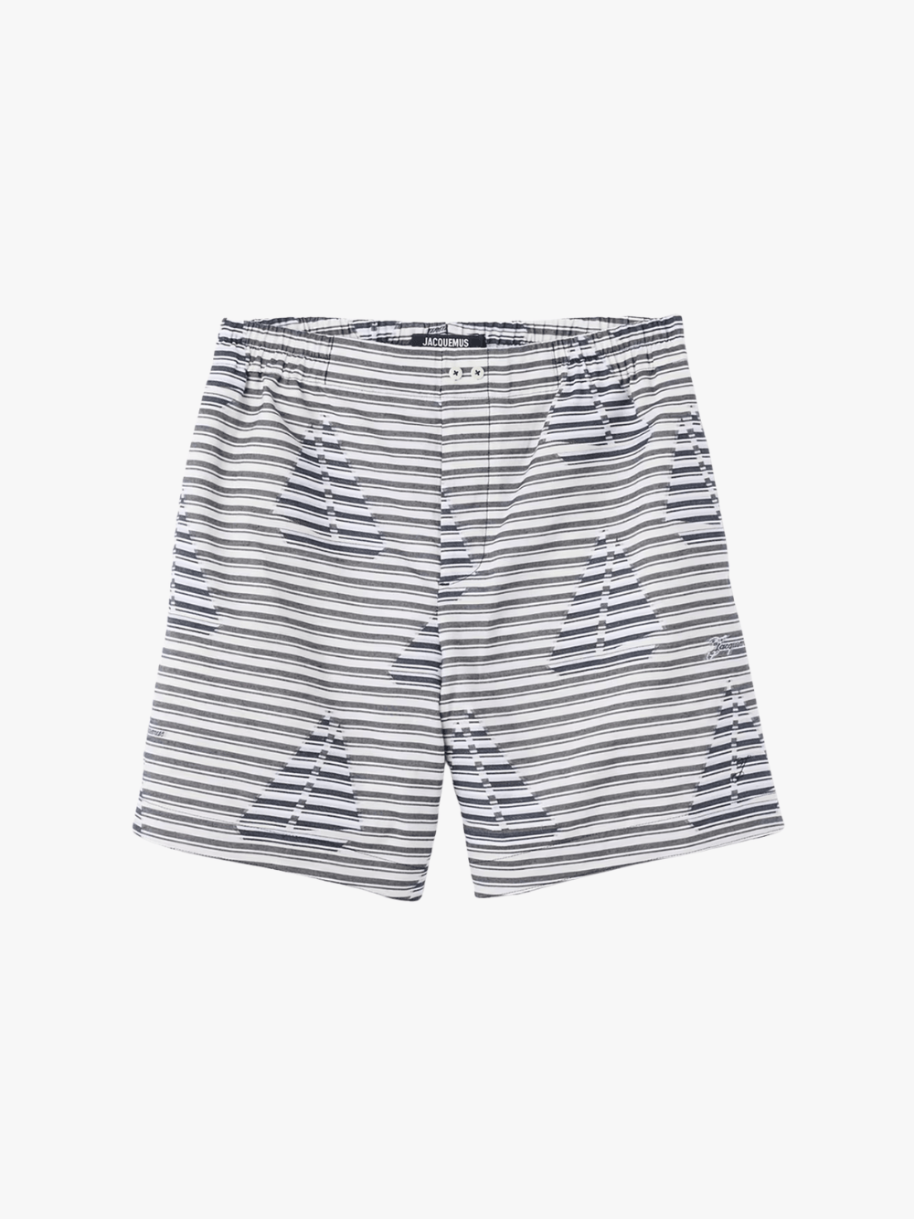 JACQUEMUS Le Caleçon Jacquard Boat Navy White Shorts Herren