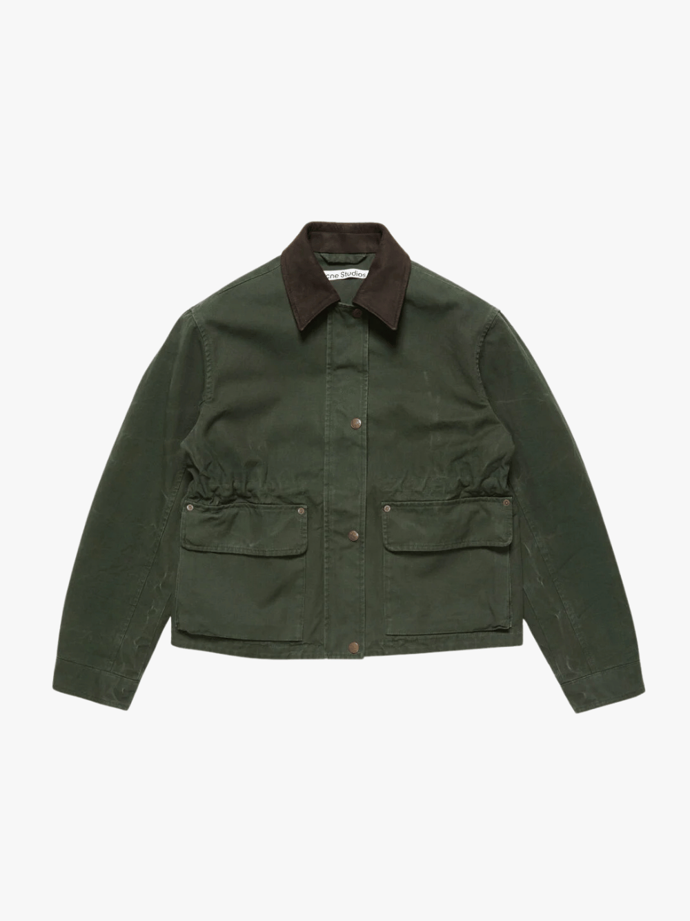 Acne Studios Washed Canvas Blouson Jacket Dark Green Women