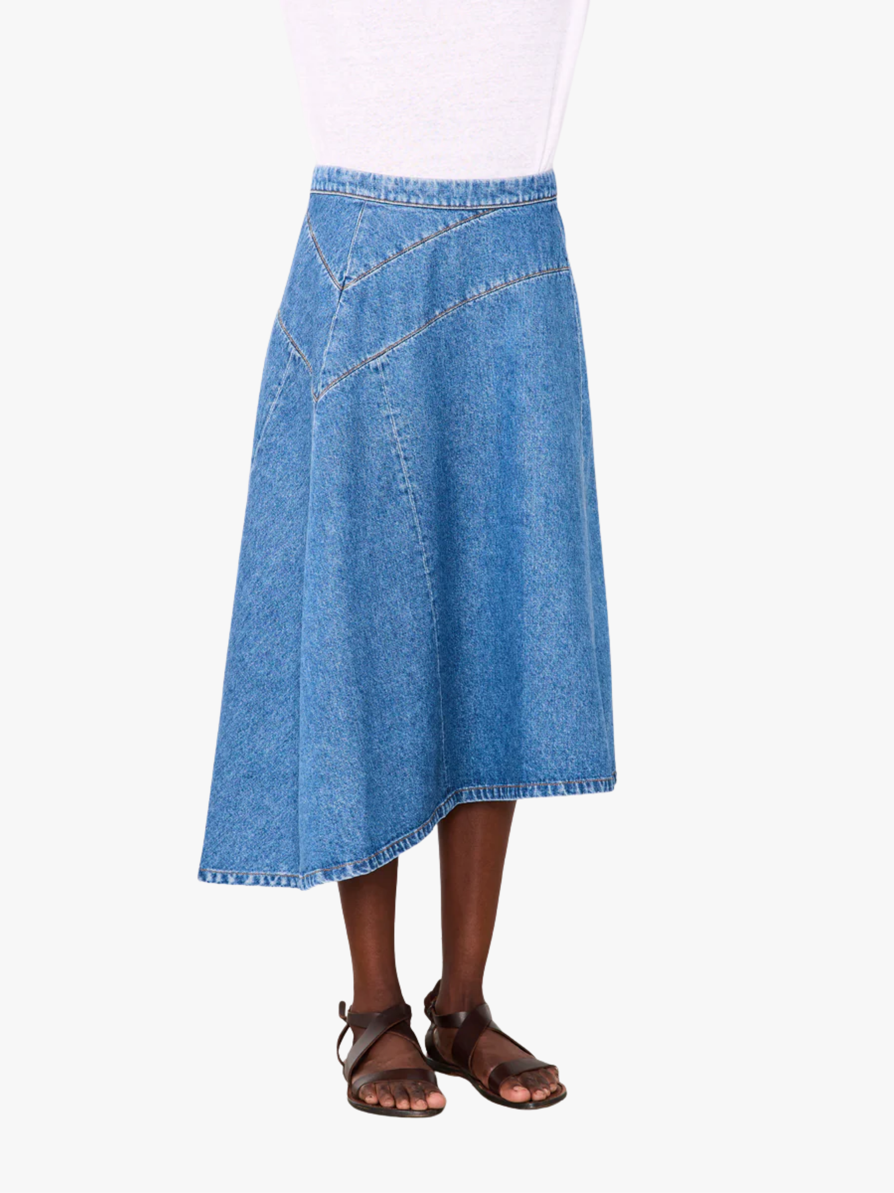 Officine Générale Anisea Jeans‑Rock Baumwolle Denim Mid Blue Damen