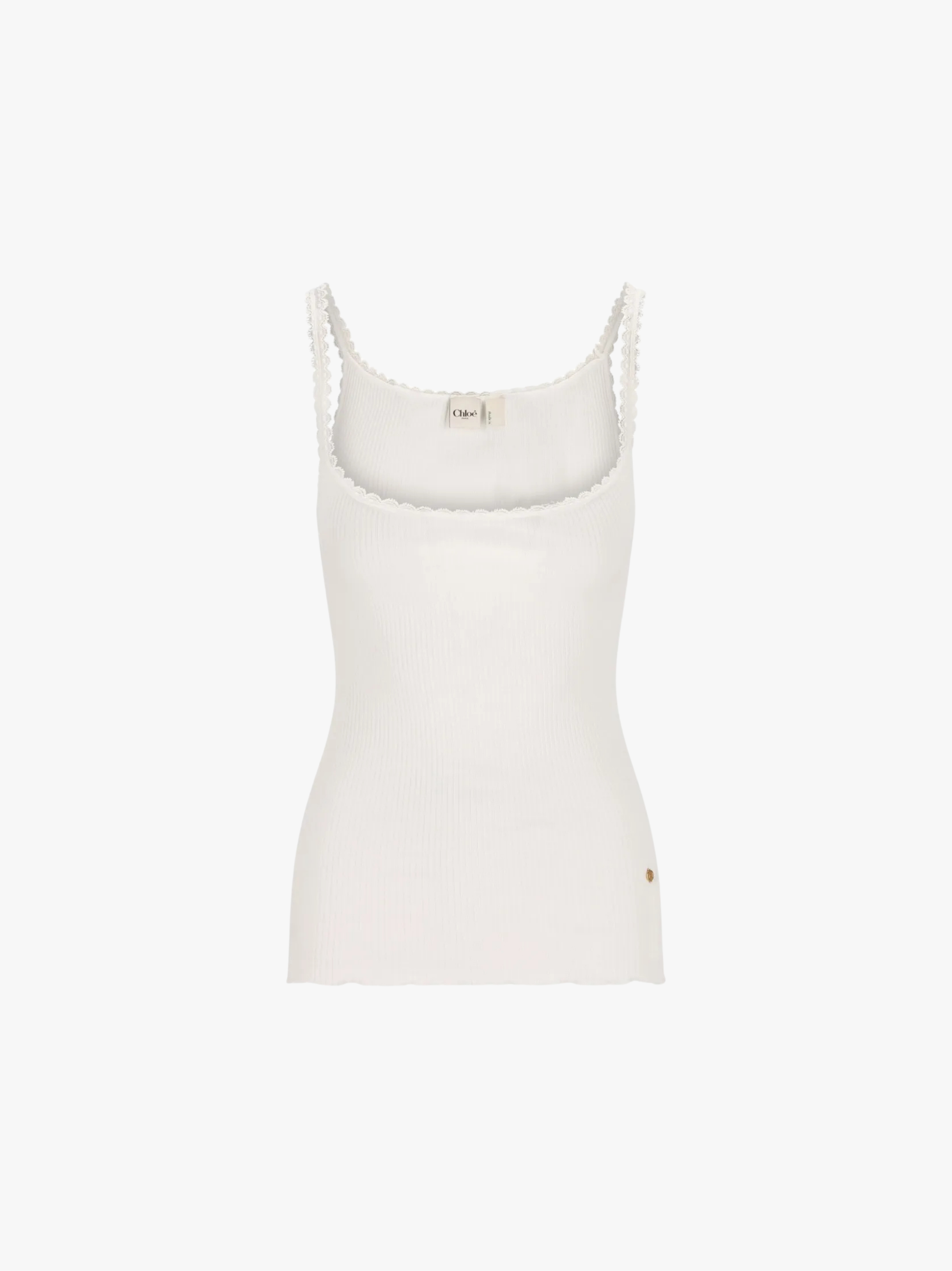 Chloé Tank Top with Wavy Hem White Women