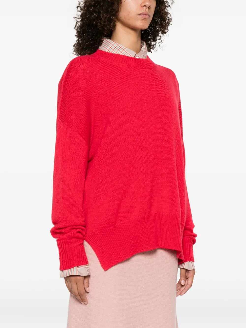 Jil Sander Kaschmirpullover mit Rundhalsausschnitt Rot Damen